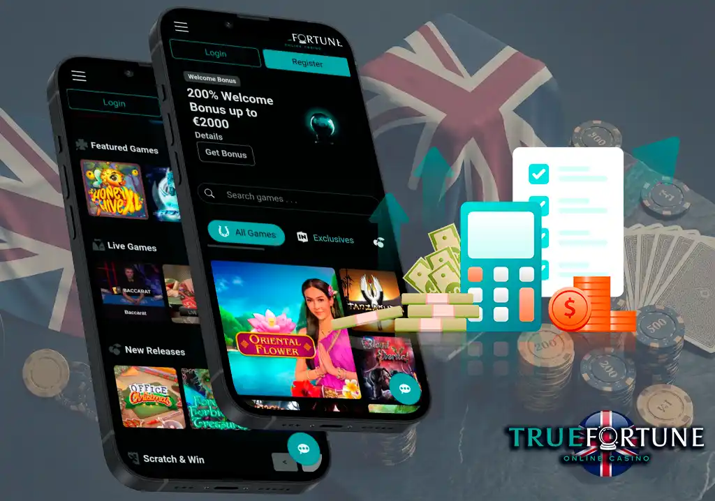 Payment methods available for UK players at True Fortune